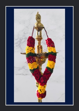 Red and Yellow Button Rose Garland(RYB-P02)