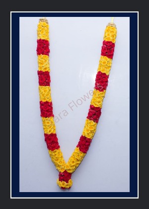 Red and Yellow Button Rose Garland(RYB-P01)