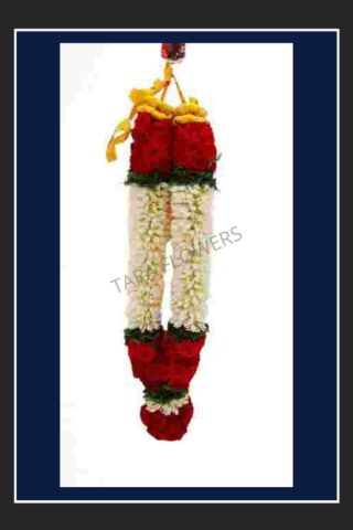 Red Button Roses and Lilly Garland(RBL-P07)