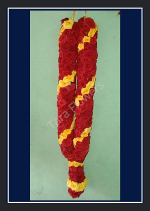 Red and Yellow Button Rose Garland(RYB-P03)