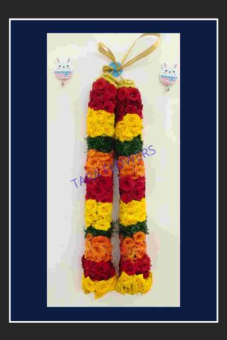 Multi Color Button Rose Temple Garland(TG-MC100)